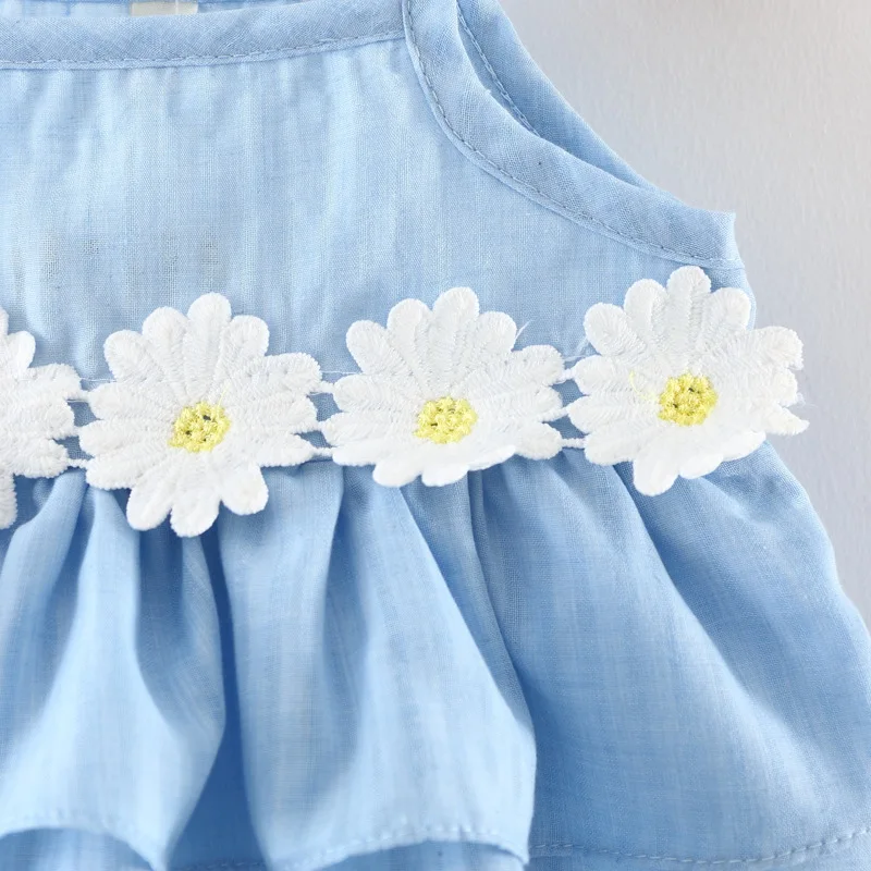 summer fashion animal Chrysanthemum girls strapped skirt baby clothes wholesale price toddler cute baby clothes set girl