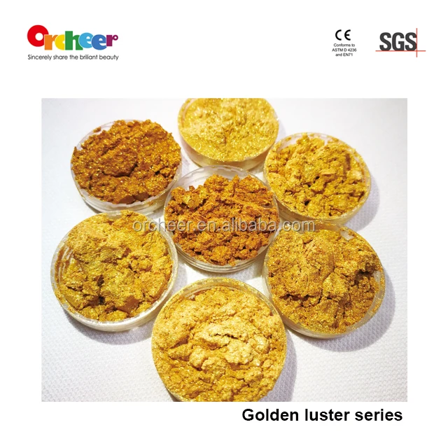 
2019 real 24k gold color pearl pigment powder for printing ink, Ceramic tile beauty sewing agent 