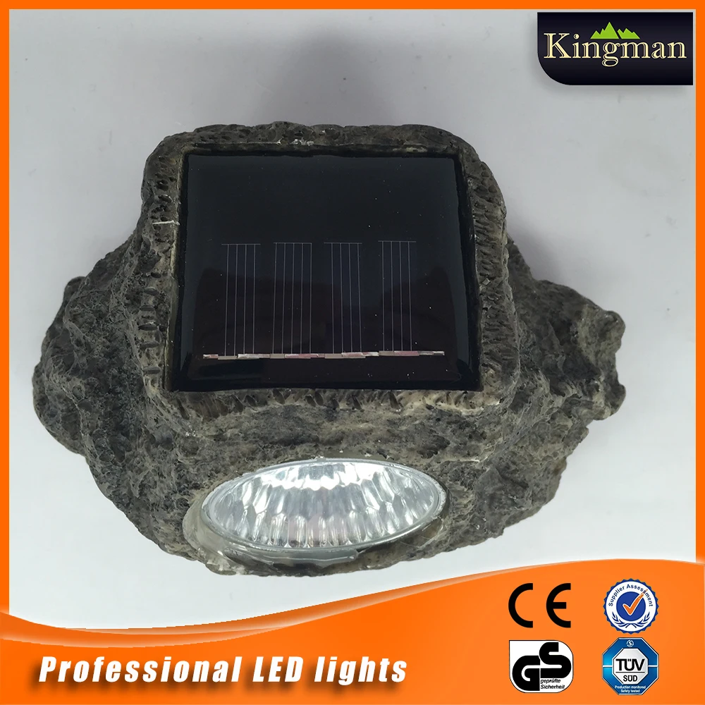 2015 newest and hottest solar light manufacturer led stone light/polyresin rock solar garden light/resin solar light