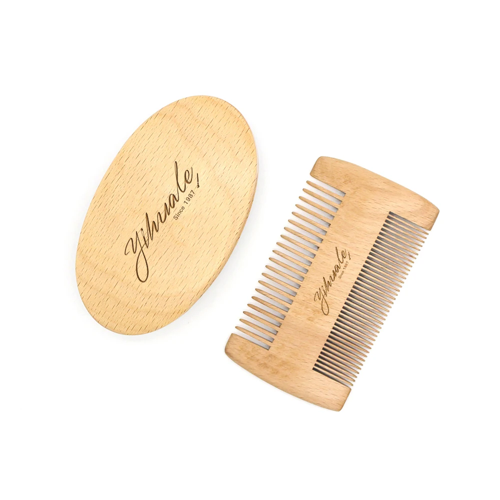 Щетка и расческа для бороды и усов-щетка для бороды и деревянная щетка для ухода за волосами для лица, подарочный набор для мужчин