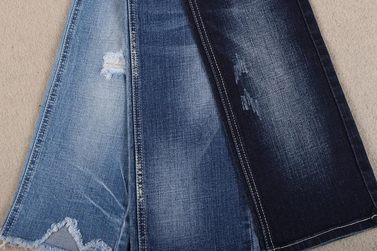 Stocklots ready to ship 11oz cotton stretch crosshatch slub denim fabric for men jeans