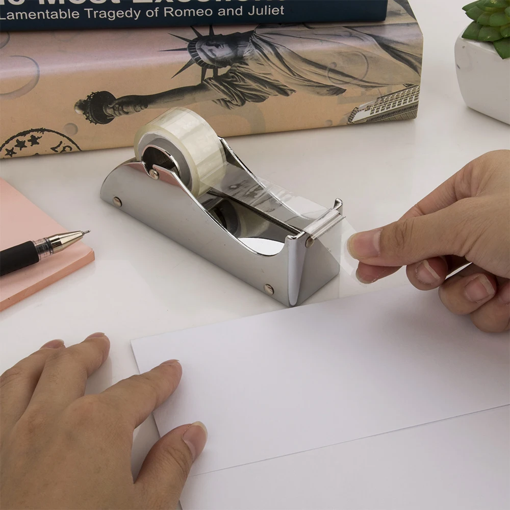 Chrome tape dispenser blade stationery set OEM & ODM