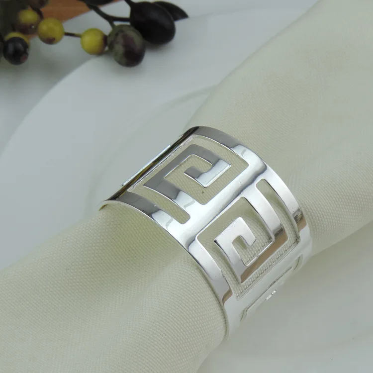 high quality manufacture carbon steel cross laser cut wedding gift napkin ring