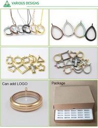 25mm/30mm Round Shape Various Color Stainless Steel Glass Locket  Floating Locket