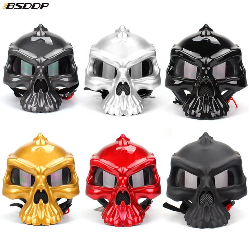 NEW Open Face Helmet Skull Motorcycle Helmet Retro Motorbike Half Face racing Moto Helmets Capacetes Casco Retro Casque