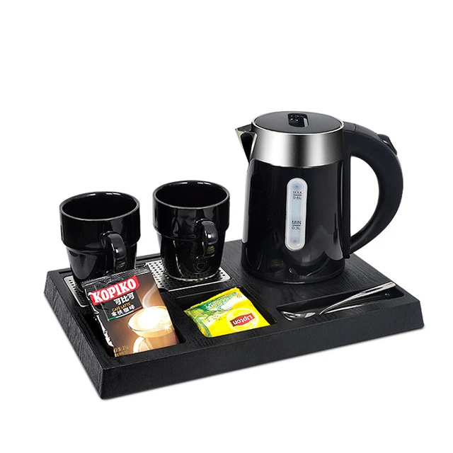Электрический мини-чайник для воды 0 6 л с подносом чая