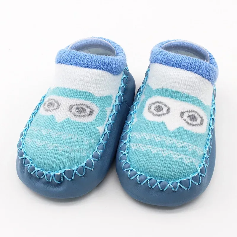 
Knit Slipper Baby Rubber Soles Socks With Leather Sole 
