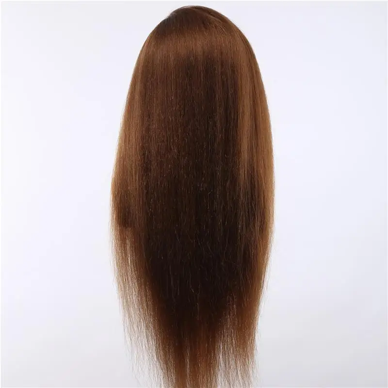 Супер качество макияж обучение голову Женский с плеч, пластиковые человеческих волос салон красоты инструмент стажер 26 дюймов золото