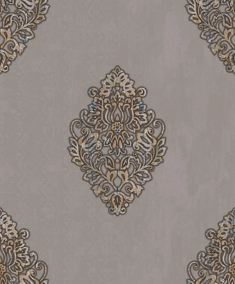Exquisite Rhombus European Flower Design Waterproof Vinyl Wallpaper for Living Room