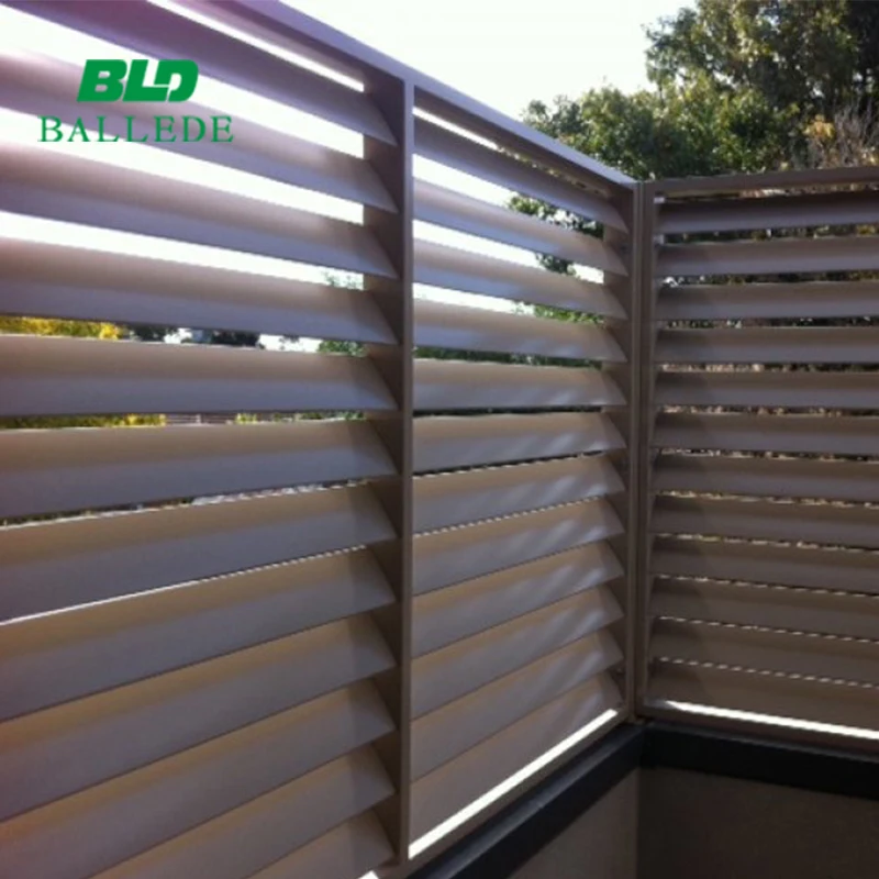 Aluminum Airfoil Louver Fence Privacy Screen Panels, Slat Fence