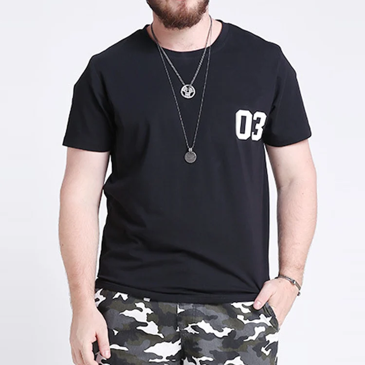 Factory direct supply custom t-shirt with logo Fat Men 100% cotton loose fit clothing t shirt