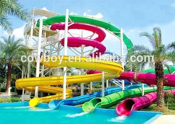 Fiberglass Spiral Slides for Amusement Water Park