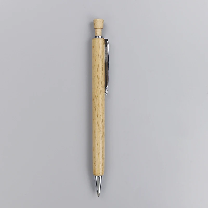 Luxury 1.0mm Writing Black Ink Wood Made Elegant Stick Ball Point Pen With Custom Logo
