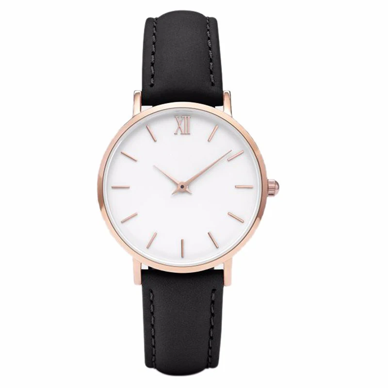Fashion Ladies Watch Big Face Dial Minimalist Classic Ladies Leather Strap Quartz Watch Custom Logo