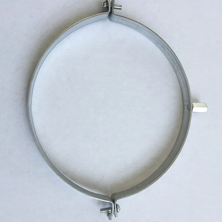 Galvanized adjustable metal pipe clamp assembly