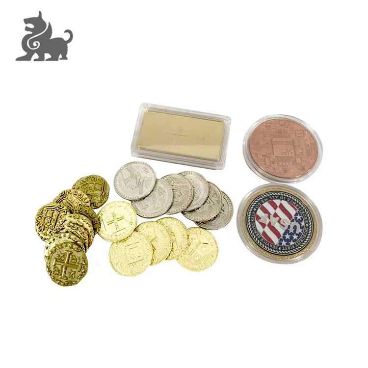 Manufactory production custom gold and silver metal coins play metal coin