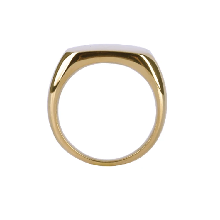 Wholesale Custom High Polished Gold Plated Blank Signet Men Ring