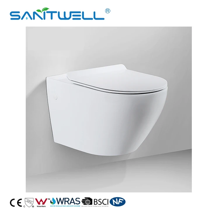 Promotional But Not Expensive Ceramic Wall Hung Washdown Toilet with Special Soft Cover