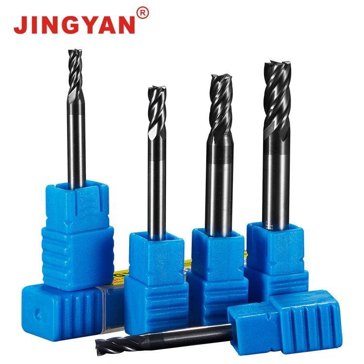 
Imported tungsten steel four-edge milling cutter 55 degrees alloy coated milling cutter end milling lengthened flat-bottom CNC c 