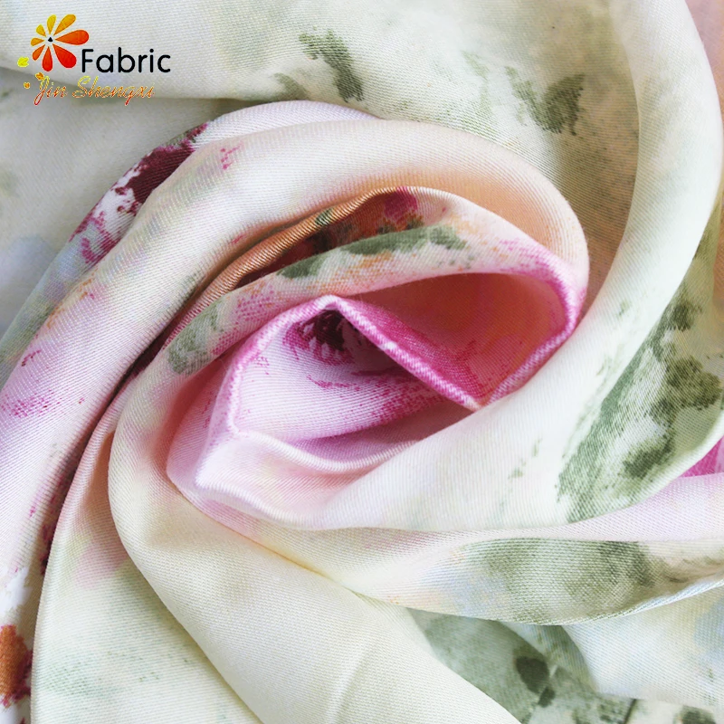100% тканая ткань Tencel, тканая саржевая ткань, реактивная Цифровая печатная ткань
