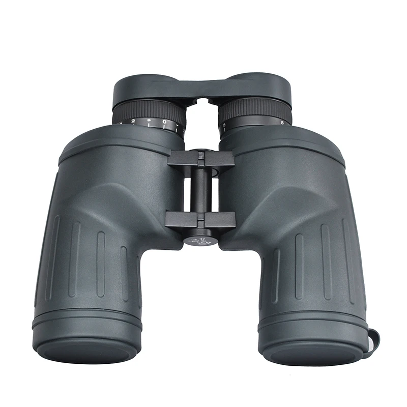 binoculars with a 10x50 magnification, a rangefinder, and a night vision scope.