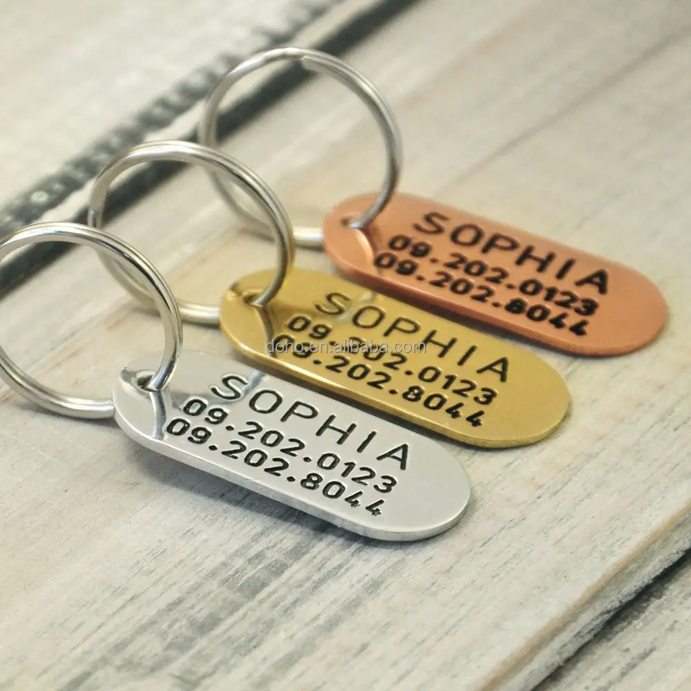 Custom funny Dog Tag - Metal Pet ID Tag - Hand Stamped Dog Name & Numbers Tag