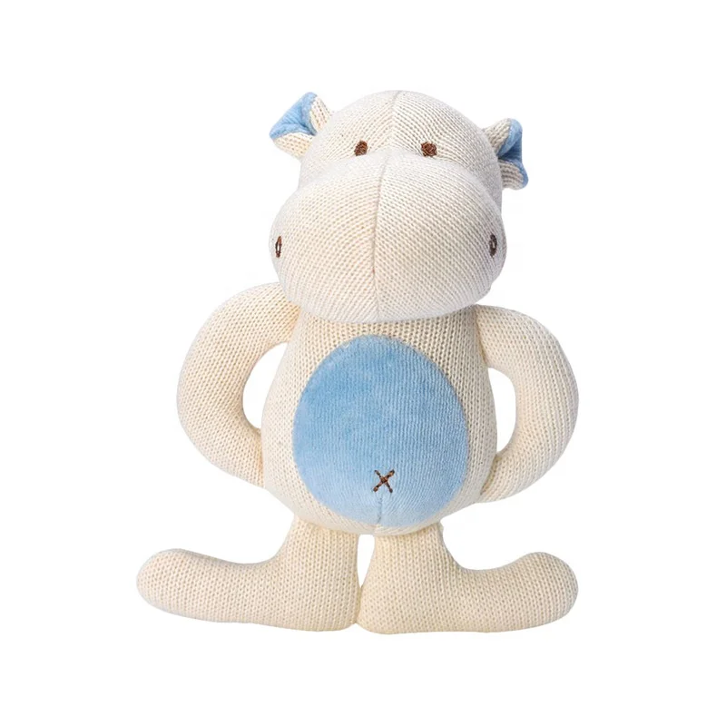 organic baby plush toys cartoon rabbit bear hand-knitted custom plush doll