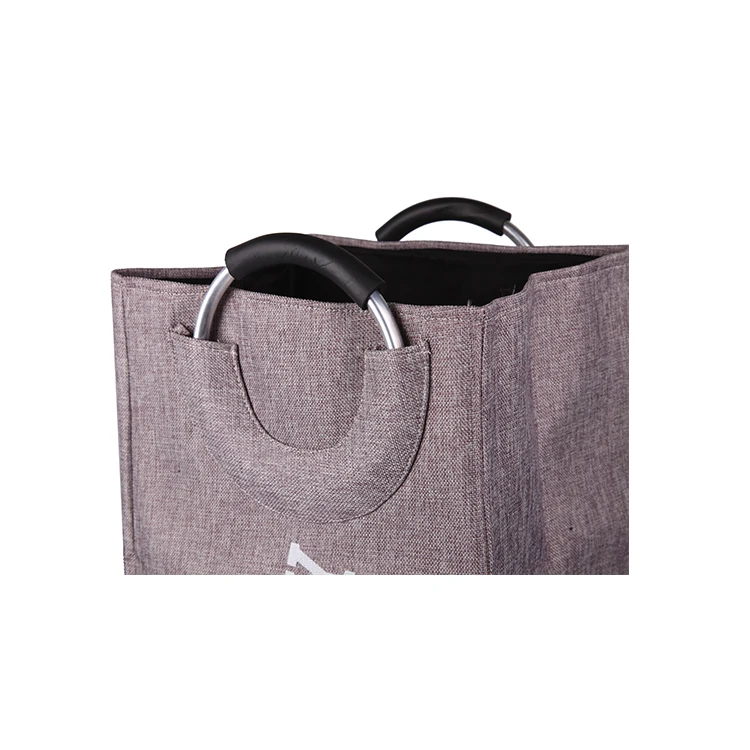 Портативная Экологически чистая Складная ручка перерабатываемая корзина для белья Джутовая сумка