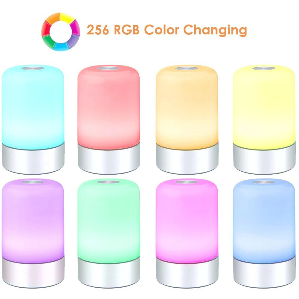 Светодиодные прикроватные настольные лампы с сенсорным управлением Amazon RGB регулируемой яркостью популярный современный светильник аккумулятором и электрическим дизайном 2 Вт