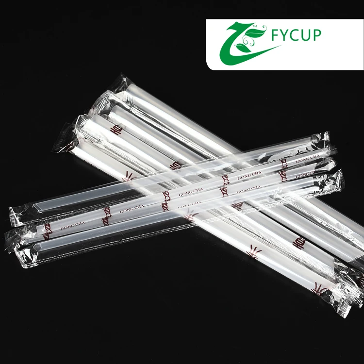 
Recycle disposable heat stable straws, clear plastic boba tea straws,yogurt straws 