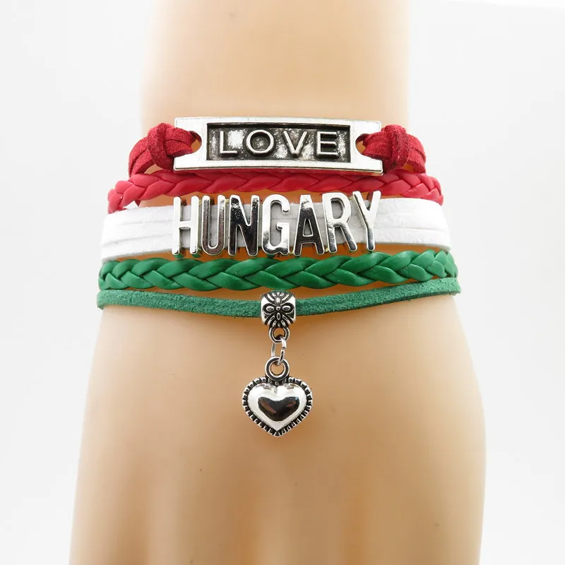 Infinity love SUDAN PALESTINE KUWAIT URUGUAY HUNGARY SIERRA LEONE MOZAMBIQUE  Bracelet Heart Charm  National Flag Bracelets