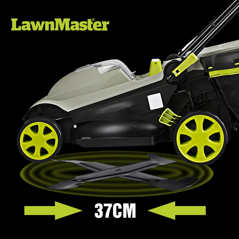 LawnMaster 36V 2.5Ah Li-on battery 2-in-1 Deck rotary electric motor hand push commercial lawn mower-CLMF3637E