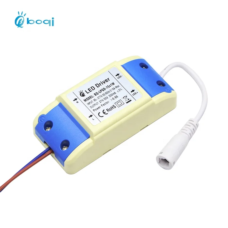 boqi CE FCC SAA Approval 15w led driver 48v 300ma for led panel light