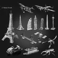 10PCS lot 38 Kinds 3D DIY metal puzzle for choice laser cutting puzzle jigsaw model building