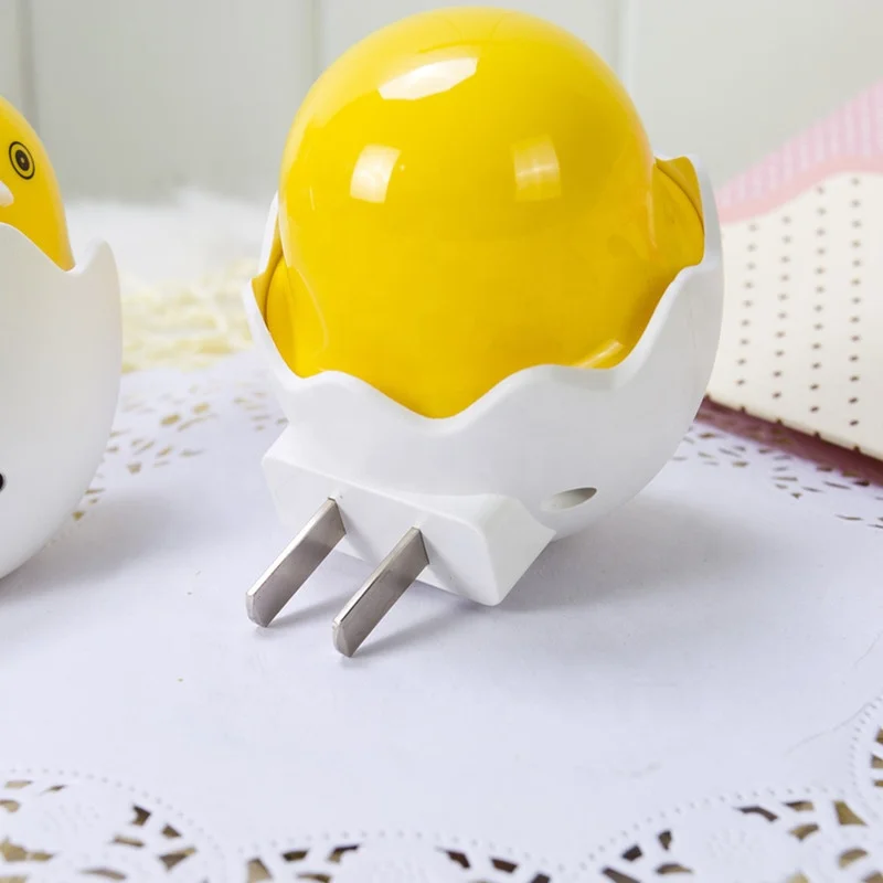 New Intelligent LED Light Controlled Induction Cute Yellow Chick Egg Lamp