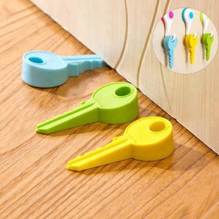 Key shape child anti-pinch silicone door stopper wind door plug creative security door resistance