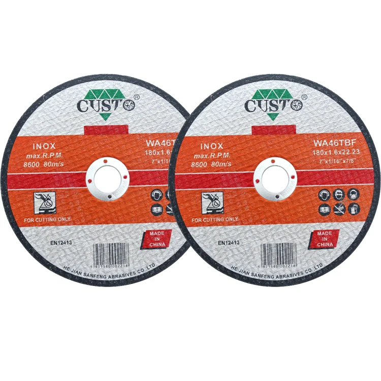 7 inch  reinforced fiber 180x1.6x22.2mm Cutting Disc Abrasive Cutting Disc for steel metal