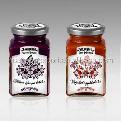 Square shape glass jam jar high quality innovative design honey bottle tin lid
