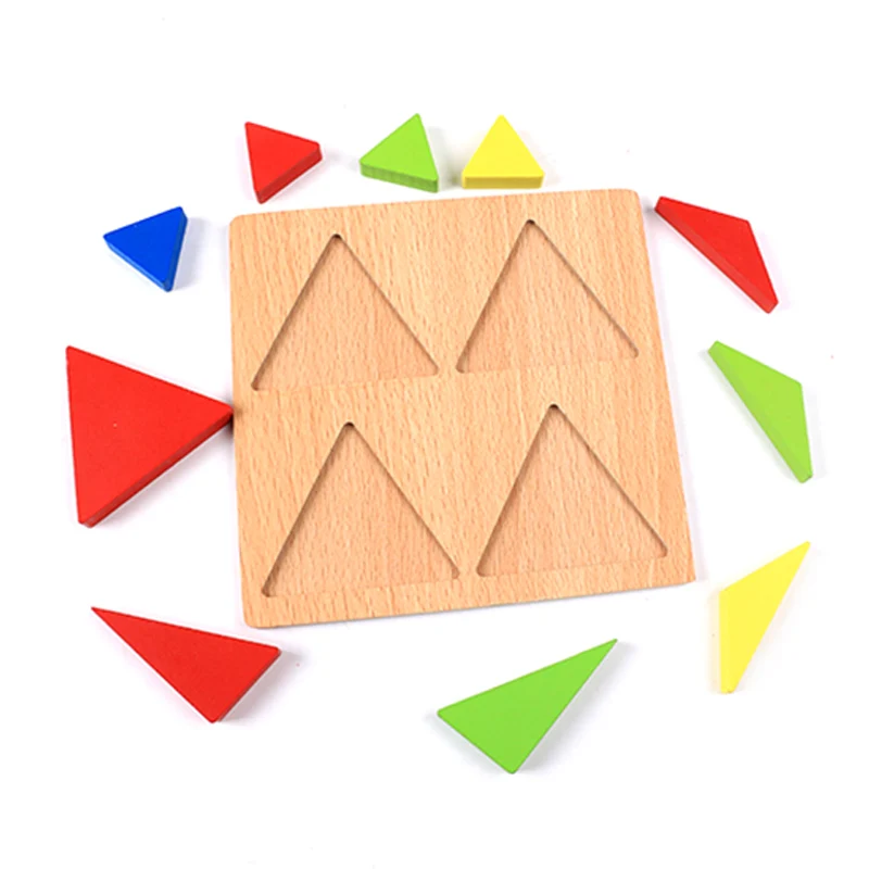Baby Wooden Geometry Shape Sorting Jigsaw Puzzle 3D Kids Learning Color Matching Cognitive Board Toddlers Educational Toys