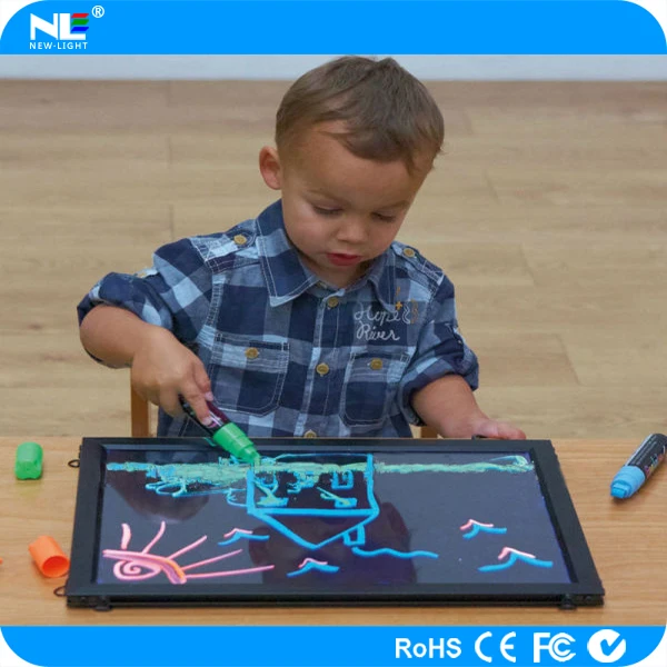 Fluorescent magic smooth nib marker pen / LED light board neon highlighter marker