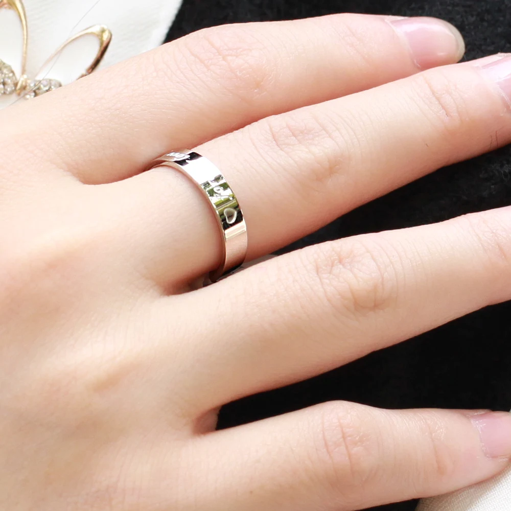 New Products 2024 Custom Logo Couple Love Steel Ring for Men and Women