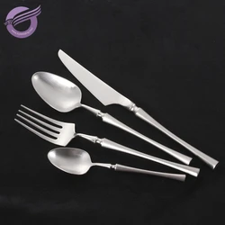 K9612 Stainless steel 304 restaurant bulk gold plated black tableware set