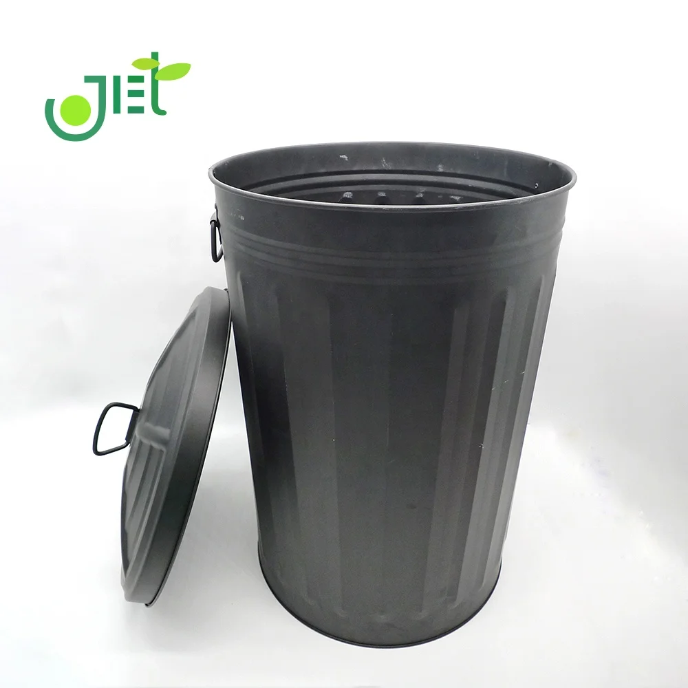 
With cover and handle on top and 2 sides Large Metal Dust Bin 