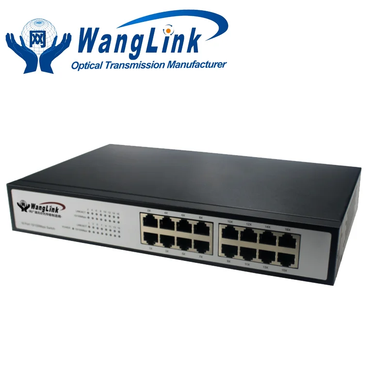 WOR-816 может конвертировать оптико-электрических сигналов Ethernet между 8-порт Gigabit Ethernet