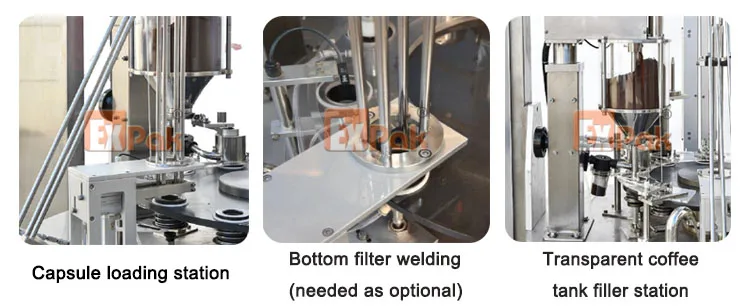 Rotary nespresso coffee capsule filling and sealing machine