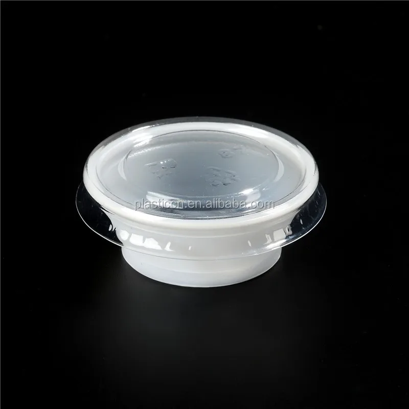All size 15ml-165ml PS material plastic cup sauce container  ,White sauce cup/portion cup with lids