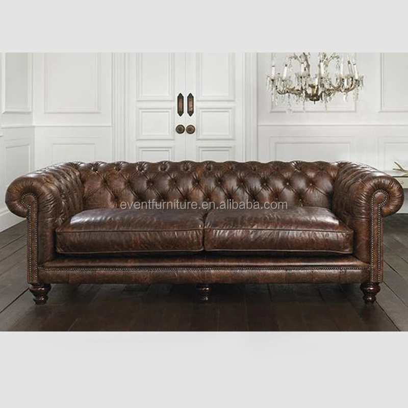 factory bottom price pu leather sofa furniture antique design chesterfield sofa