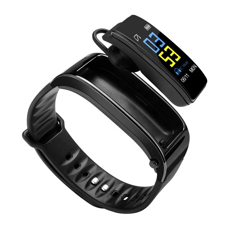 New Products 2 in 1 Fitness Wristband BT Earphone Smart Bracelet with Heart Rate Monitor For Android and IOS Smart Watch Band
