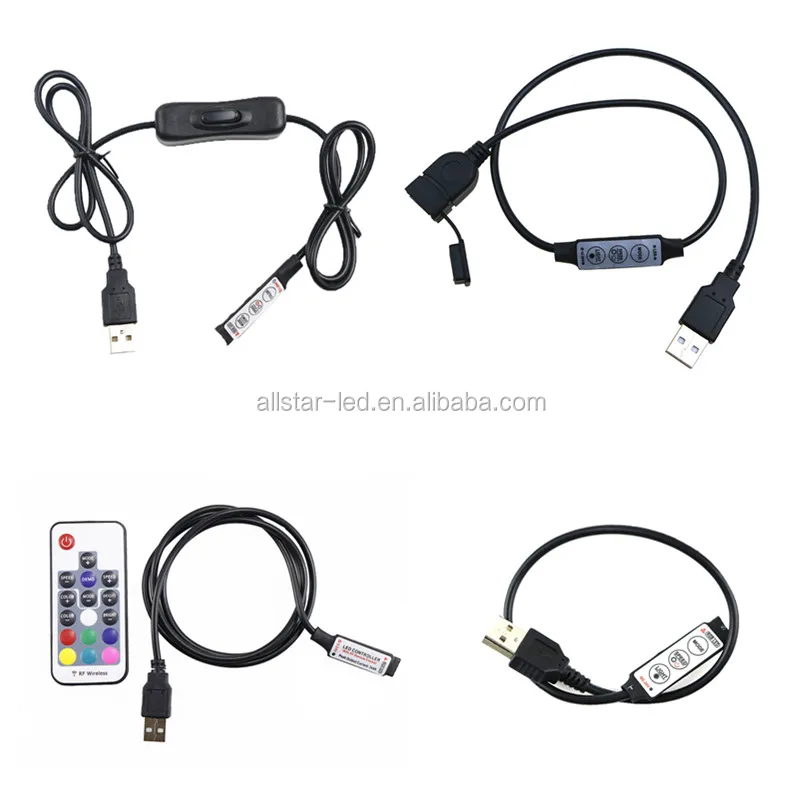 USB светодиодные полосы света 5 в возрасте от 12 до 24 вольт цветная (RGB) ИК RF пульт дистанционного управления 5V 12V V) Светодиодная лента с usb-питанием 3 17 24-мя клавишами на дистанционном беспроводном