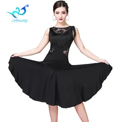 High Quality Latin Dance Competition Dress Tango Dresses Women Dance Party Show Costumes Lace Fringe Decoration